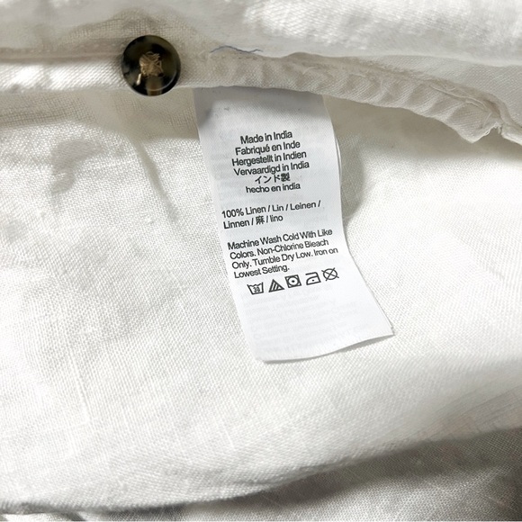 Baird Mcnutt J. Crew Women’s Medium Irish Linen White Button Down Business EUC - Picture 9 of 13